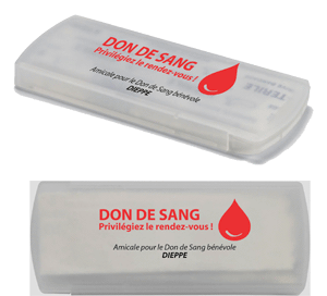 bo&icirc;te pansements logot&eacute;es en UV-LRD quadri